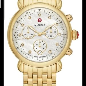 MICHELE  CSX  Diamond MOP Dial Gold Tone Ladies watch
